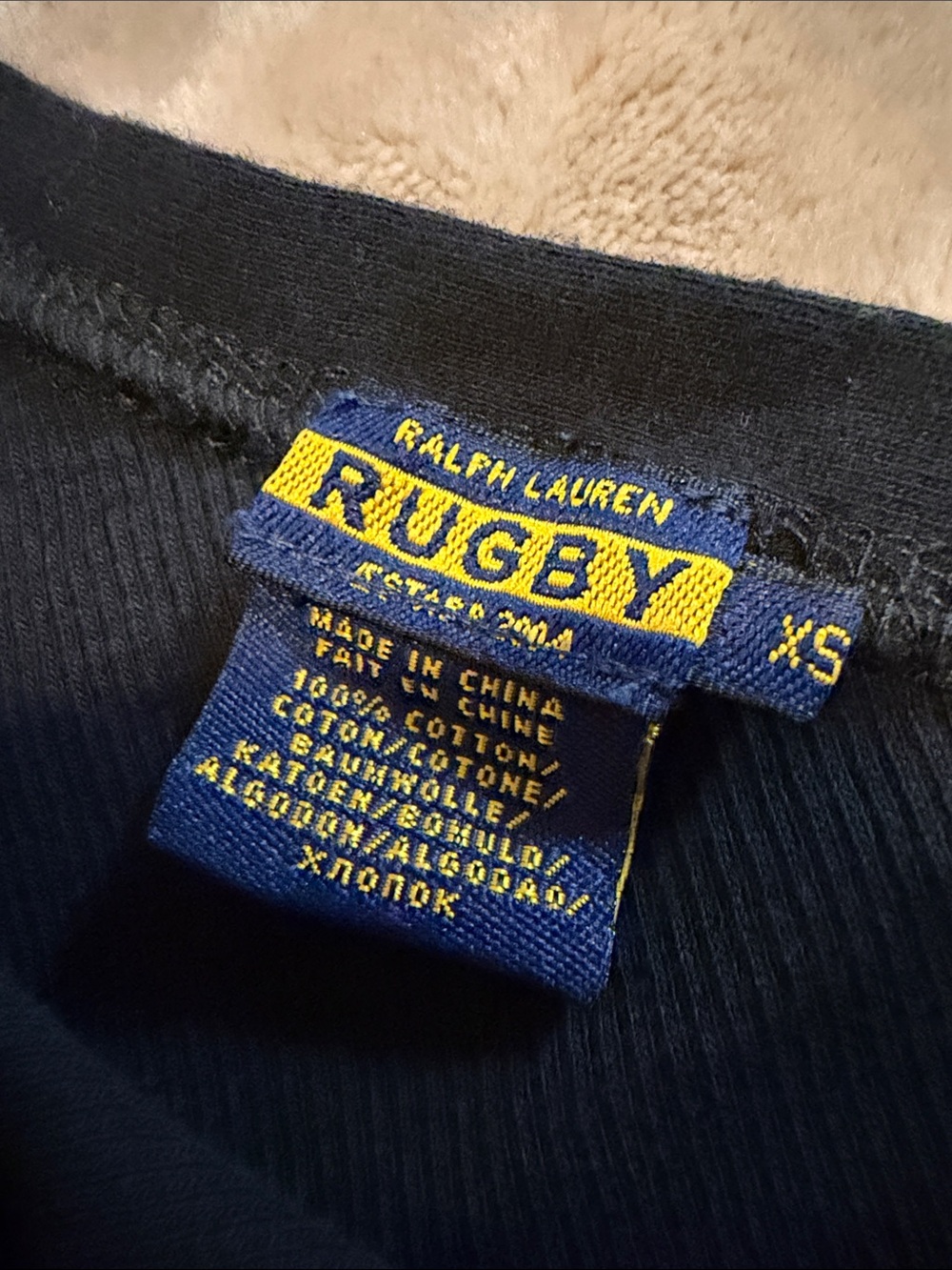 Rugby Ralph Lauren Navy One-Shoulder Ribbed Tank - Picture 2 of 4